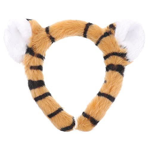 Theaque Tiger Stirnband Plüsch Ohr Haarreifen Niedliche Zoo Tiere Party Kostüm für Geburtstagsfeier Cosplay Foto Requisite von Theaque