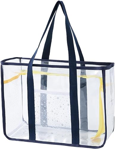 Transparente Tragetasche, transparente Umhängetasche, große wasserdichte Strandtasche, Damen-Handtasche, dunkelblau, as shown von Theaque