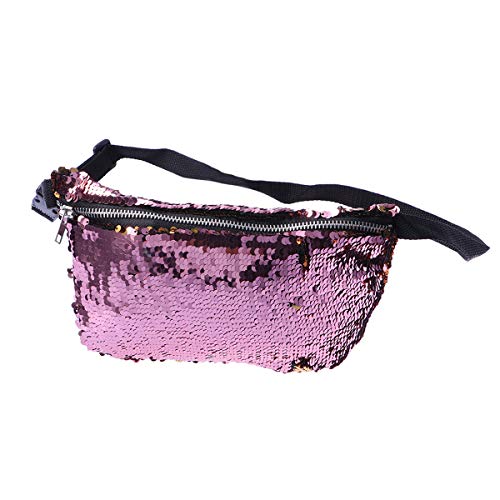 Wendbare Meerjungfrau Funkelnde Pailletten Glitzer Gürtel Taille Tasche Handtasche Geldbörse Geldbörse Fall Kosmetik Make-up Tasche Taille, rose von Theaque