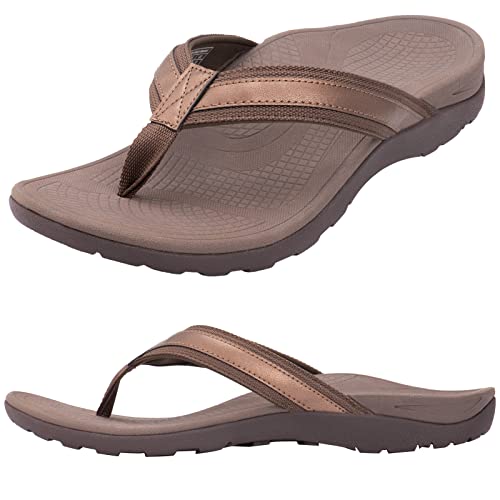 Thearches Herren Orthopädische Sandalen Zehentrenner Fußgewölbe Stütz Flip Flops, Plantarfasziitis Plattfüße, Fersen und Fußschmerzlinderung, Leicht und Rutschfest Stützende Bogen Strand Sandale von Thearches