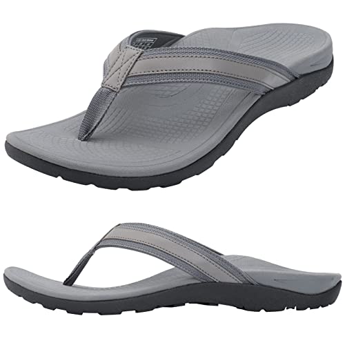 Thearches Herren Orthopädische Sandalen Zehentrenner Fußgewölbe Stütz Flip Flops, Plantarfasziitis Plattfüße, Fersen und Fußschmerzlinderung, Leicht und Rutschfest Stützende Bogen Strand Sandale von Thearches