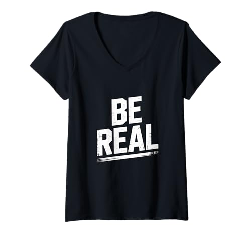 Damen Sei echt | Inspirierende Wahrhaftigkeit und authentisches Leben T-Shirt mit V-Ausschnitt von Theater Of Oneness