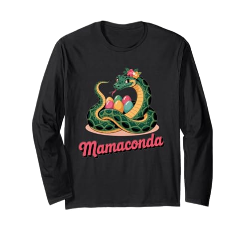 Mamaconda Lustiger Retro Muttertag Schlange Mama Schlange Langarmshirt von Theater Of Oneness
