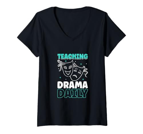 Damen Theaterpädagoge Alltag T-Shirt mit V-Ausschnitt Damen Theaterpädagoge Alltag T-Shirt mit V-Ausschnitt von Theaterpädagogen Spruch Designs