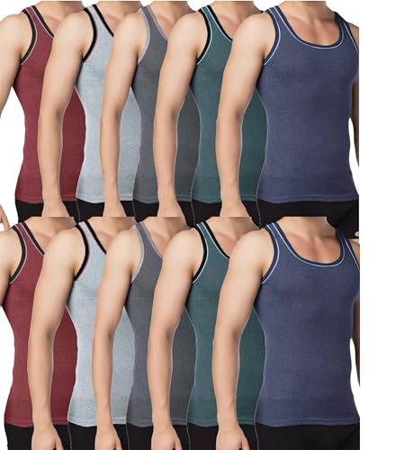 Thebakis 5er Pack Unterhemd Tank Top Achselshirt für Herren Unterhemd Melange Größen M bis XXXL von Thebakis