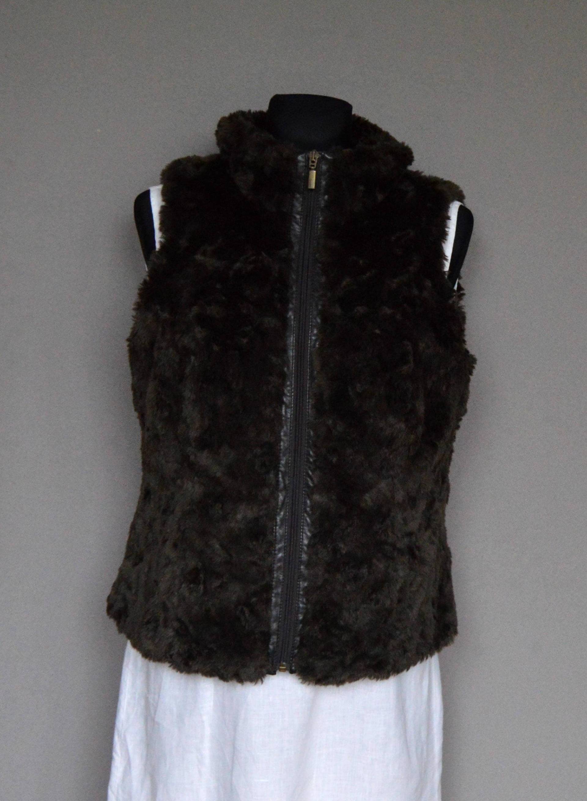 Fellweste Braun Kunstfell Weste Damen Winter Zipped Up Top Vintage Country Western Ärmellos Große Größe Fellweste Braun Kunstfell Weste Damen Winter Zipped Up Top Vintage Country Western Ärmellos Große Größe von Thebestvests