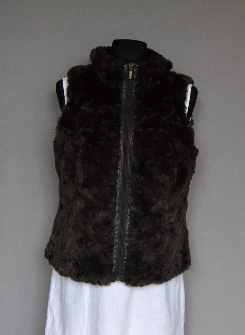 Fellweste Braun Kunstfell Weste Damen Winter Zipped Up Top Vintage Country Western Ärmellos Große Größe Fellweste Braun Kunstfell Weste Damen Winter Zipped Up Top Vintage Country Western Ärmellos Große Größe von Thebestvests