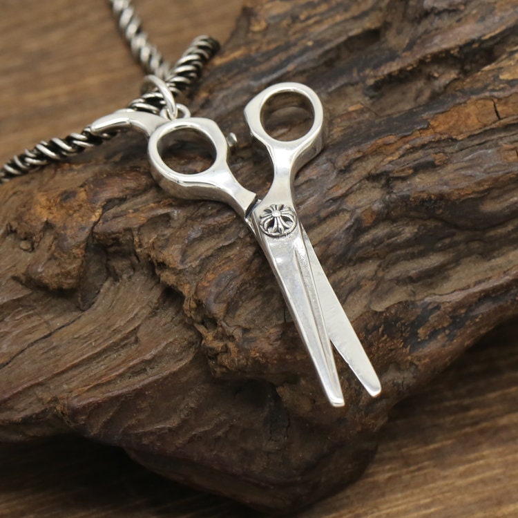 Scheren-Halskette Aus Sterlingsilber Personalisierter Anfangsanhänger, Friseur-Schmuck Scheren-Halskette Aus Sterlingsilber Personalisierter Anfangsanhänger, Friseur-Schmuck von ThecatZoo