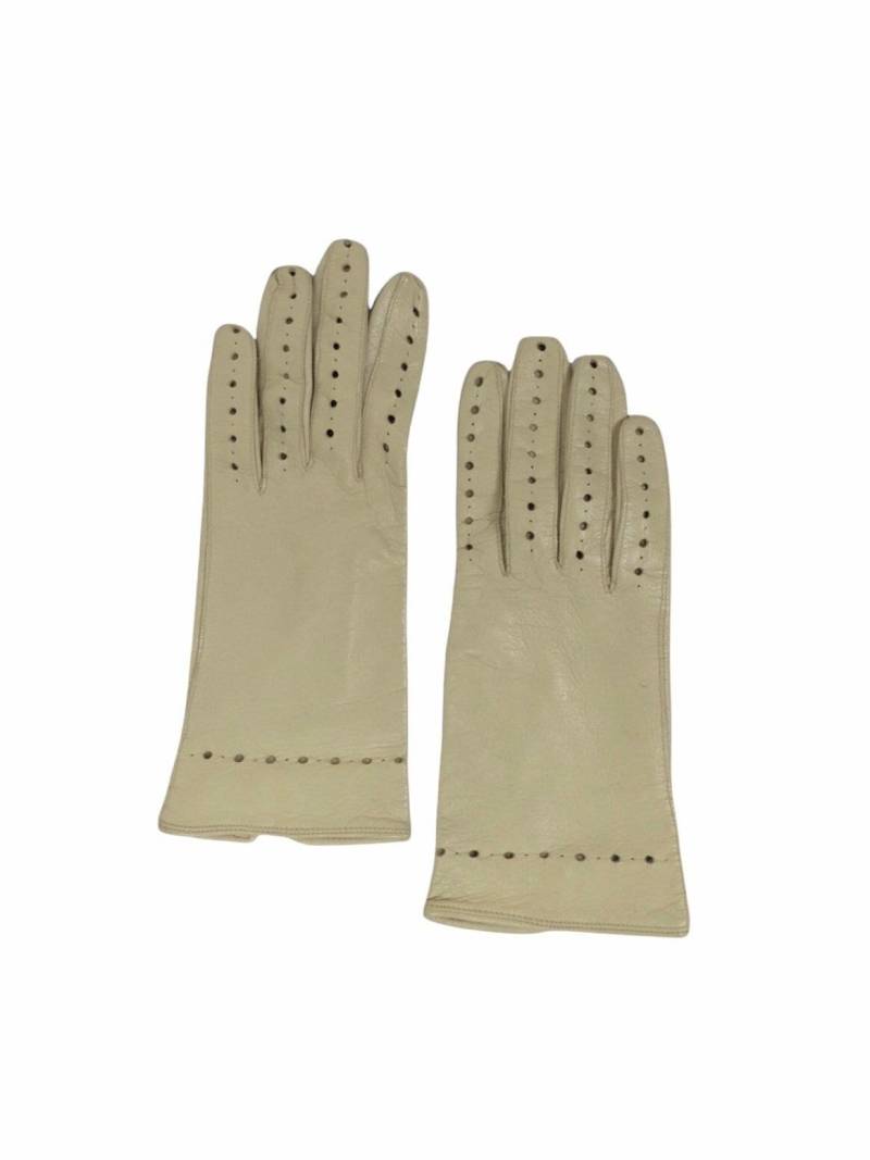 Vintage 60Er Jahre Mod Retro Psychedelic Boho Chic Hippie Creme Weiche Lammfell Lederhandschuhe Mit Cutout Löcher von TheeCultivator