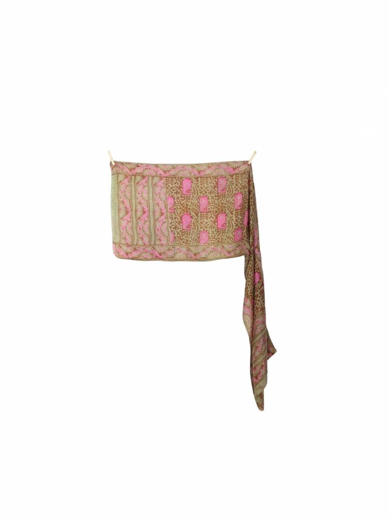 Vintage 60Er Seide Mod Psychedelisch Boho Hippie Grün Pink & Braun Abstrakt Gemustert Langer Breiter Krawattenschal von TheeCultivator