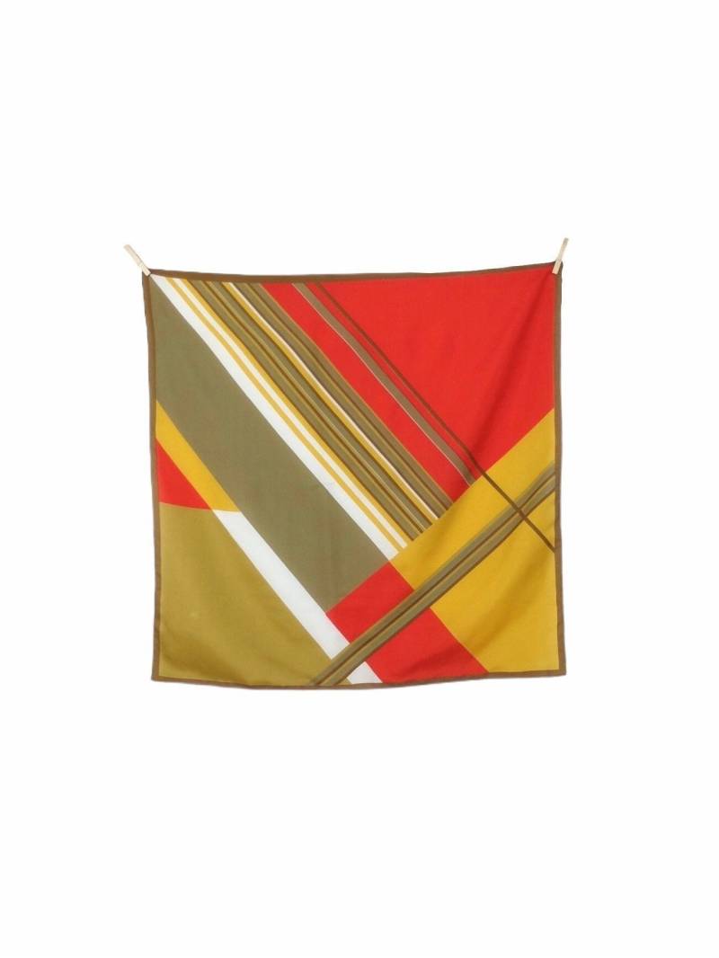 Vintage 70Er Mod Psychedelisch Farbblockiert Großes Polyester Quadrat Bandana Halstuch Krawattenschal von TheeCultivator