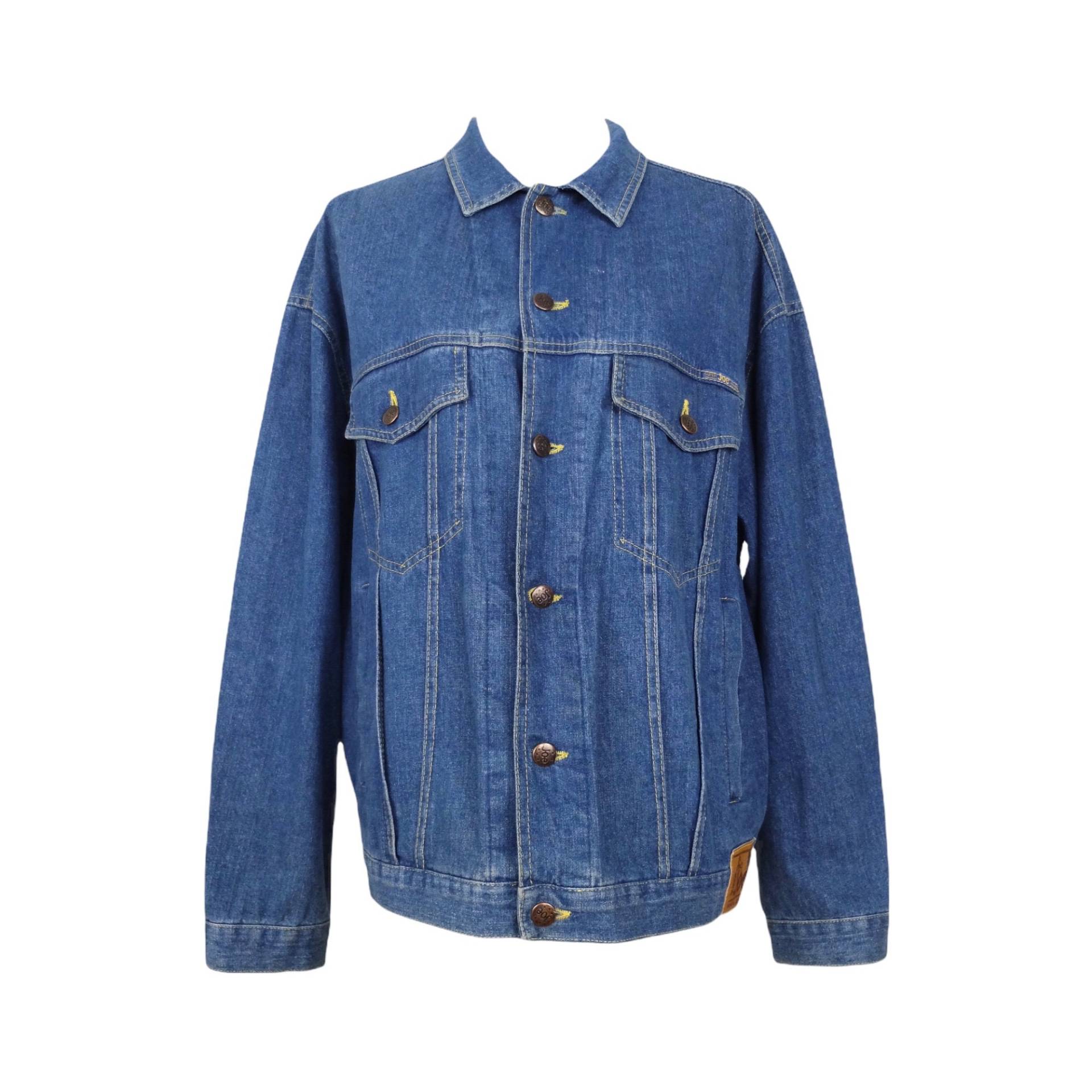 Vintage 80Er Jean Utility Western Kragen Button Down Trucker Jacke in Blau | Herren Größe M, Damen L von TheeCultivator