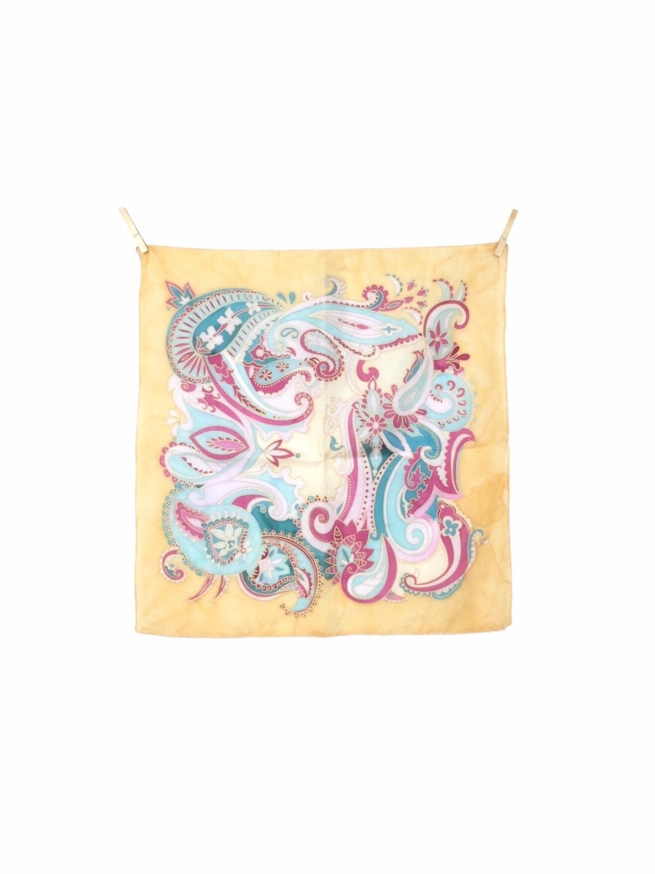 Vintage 80Er Seide Hippie Psychedelisch Paisley Gemustert Handbemalt Sheer Chiffon Square Bandana Halstuch Vintage 80Er Seide Hippie Psychedelisch Paisley Gemustert Handbemalt Sheer Chiffon Square Bandana Halstuch von TheeCultivator