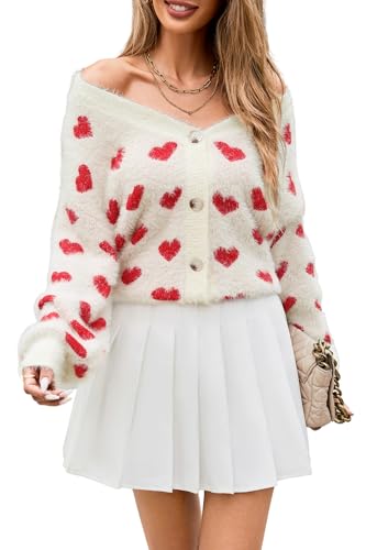 Theenkoln Damen Strickjacke Blumen Winterjacke: Lässig Übergangsjacke Frühling Fleecejacke Herbst Cardigan Herz Steppjacke Gänseblümchen Teddyjacke Langarm Pullover Plüschjacke 07Rot XL Theenkoln Damen Strickjacke Blumen Winterjacke: Lässig Übergangsjacke Frühling Fleecejacke Herbst Cardigan Herz Steppjacke Gänseblümchen Teddyjacke Langarm Pullover Plüschjacke 07Rot XL von Theenkoln