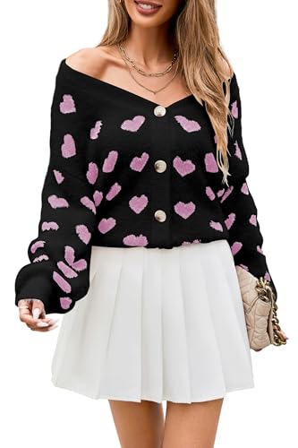 Theenkoln Damen Strickjacke Blumen Winterjacke: Lässig Übergangsjacke Frühling Fleecejacke Herbst Cardigan Herz Steppjacke Gänseblümchen Teddyjacke Langarm Pullover Plüschjacke 07Schwarz S Theenkoln Damen Strickjacke Blumen Winterjacke: Lässig Übergangsjacke Frühling Fleecejacke Herbst Cardigan Herz Steppjacke Gänseblümchen Teddyjacke Langarm Pullover Plüschjacke 07Schwarz S von Theenkoln