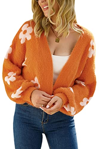 Theenkoln Damen Strickjacke Blumen Winterjacke: Lässig Übergangsjacke Frühling Fleecejacke Herbst Cardigan Herz Steppjacke Gänseblümchen Teddyjacke Langarm Pullover Plüschjacke Orange XL Theenkoln Damen Strickjacke Blumen Winterjacke: Lässig Übergangsjacke Frühling Fleecejacke Herbst Cardigan Herz Steppjacke Gänseblümchen Teddyjacke Langarm Pullover Plüschjacke Orange XL von Theenkoln