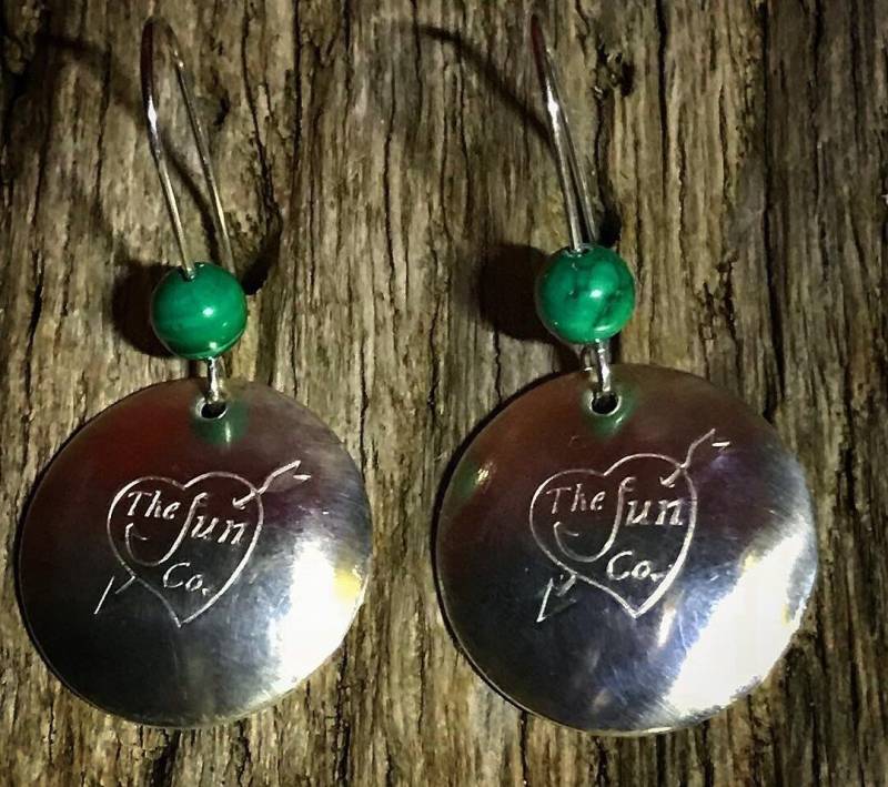 Fun Co. Ohrringe/Designer Ohrringe, Sterlingsilber Mit Malachit Perle von Thefuncompany