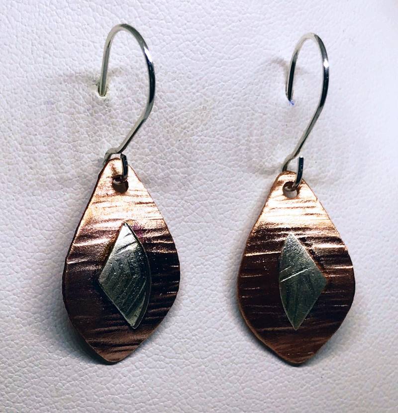 Kupfer Silber Ohrringe Von Grund Auf/Leichte Clip On Ohrhänger Aus Handgefertigte Für Muttertag von Thefuncompany