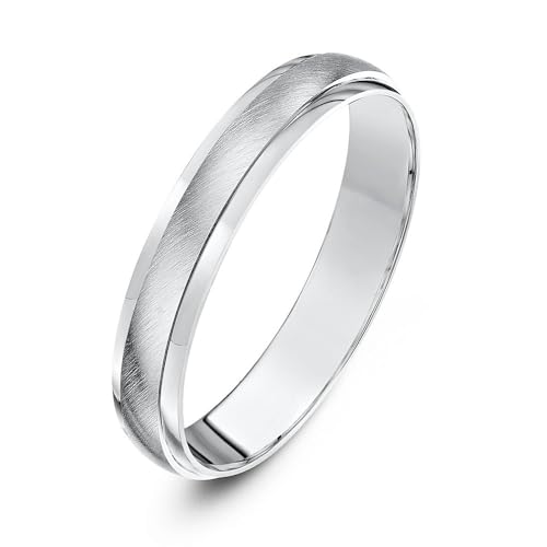 Theia Ehering Palladium 950, Sehr massiv, D-Form, Mattierte Mitte, 4mm - Größe 59 (18.8) von Theia