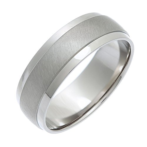 Theia Ring Titan Flache Form, Mattierte Mitte 7mm - Größe 59 (18.8) von Theia