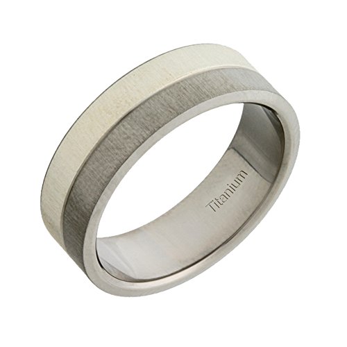 Theia Ring Titan & Silber Intarsie, Flache Form 7mm - Größe 50 (15.9) von Theia