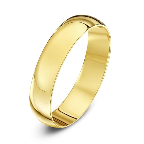 Theia Unisex Ehering 9 Karat Gelbgold, Massive D-Form, poliert, 4mm - Größe 62 (19.7) von Theia