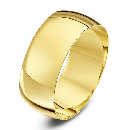 Theia Unisex Ehering 9 Karat Gelbgold, Massive D-Form, poliert, 8mm - Größe 66 (21.0) von Theia