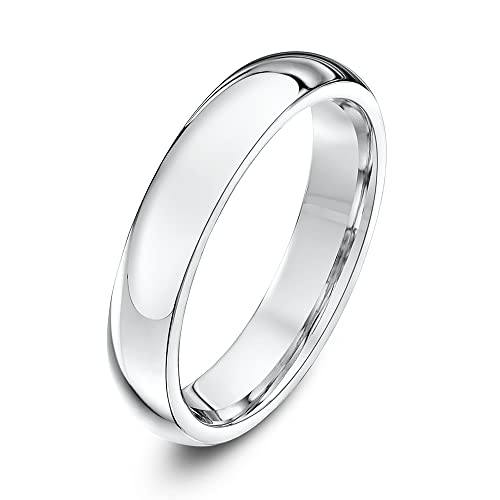 Theia Unisex Ehering Platin, Sehr massive ovale Form, poliert, 4mm - Größe 65 (20.7) von Theia
