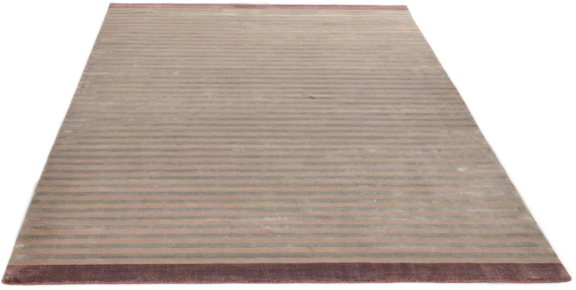 THEKO Teppich "Miami 3286", rechteckig, Handweb Teppich, gestreift, handgewebt, aus Viskose & Wolle von Theko