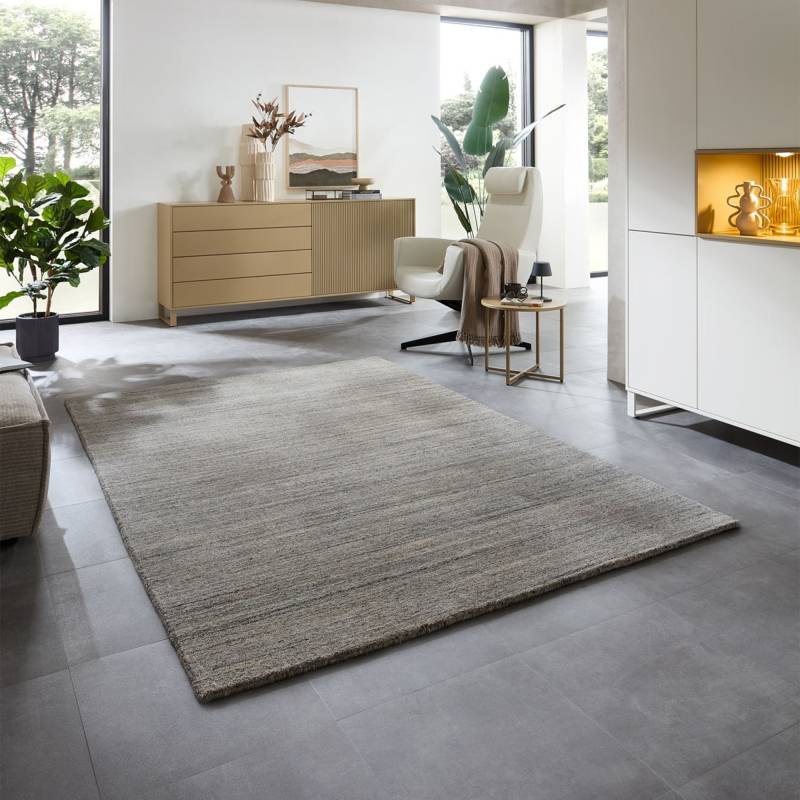 THEKO Teppich "San Diego" rechteckig 13 mm Höhe handgewebt, 60% Wolle, Knüpfoptik, meliert, leichter seidiger Glanz von Theko