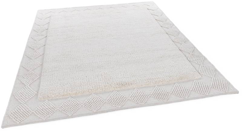 THEKO Wollteppich "Bergen - 630" rechteckig 5 mm Höhe Handweb Teppich, reine Wolle, handgewebt, Scandi Design, mit Bordüre von Theko