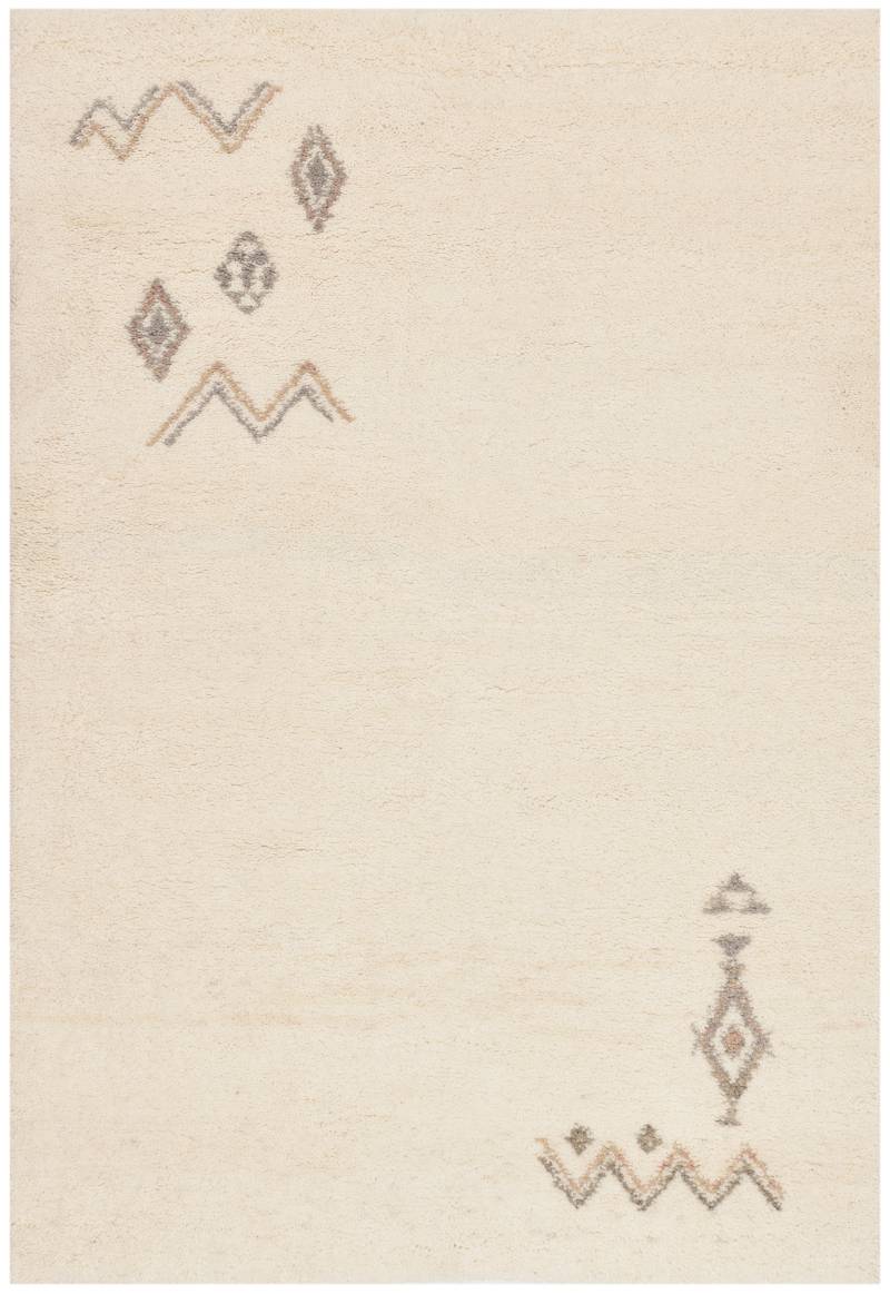 THEKO Wollteppich "Hadj 225" rechteckig 25 mm Höhe echter Berber Teppich aus Marokko, reine Wolle, handgeknüpft von Theko