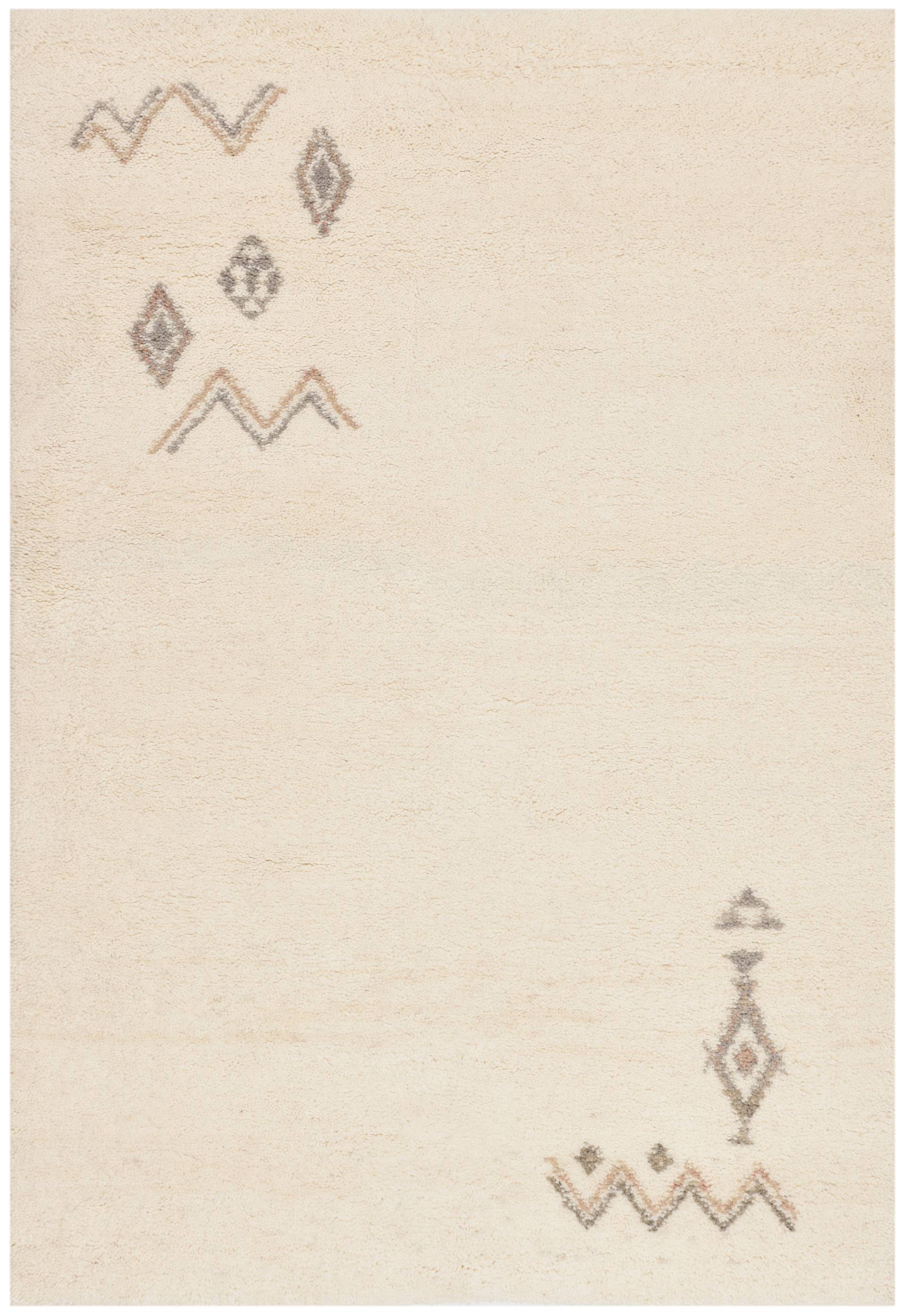 THEKO Wollteppich "Hadj 225" rechteckig 25 mm Höhe echter Berber Teppich aus Marokko, reine Wolle, handgeknüpft von Theko