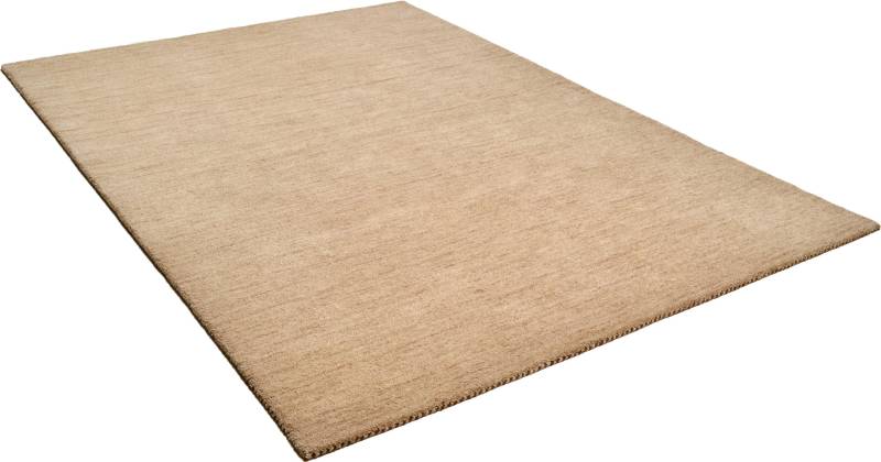 THEKO Wollteppich "Haltu Uni" rechteckig 17 mm Höhe Handweb Teppich, reine Wolle, Uni-Farben, meliert, handgewebt von Theko