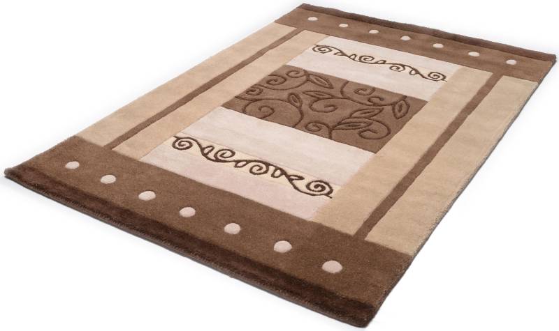 THEKO Wollteppich "Hawai 3205" rechteckig 14 mm Höhe reine Wolle, modernes Design, ideal im Wohnzimmer & Schlafzimmer von Theko