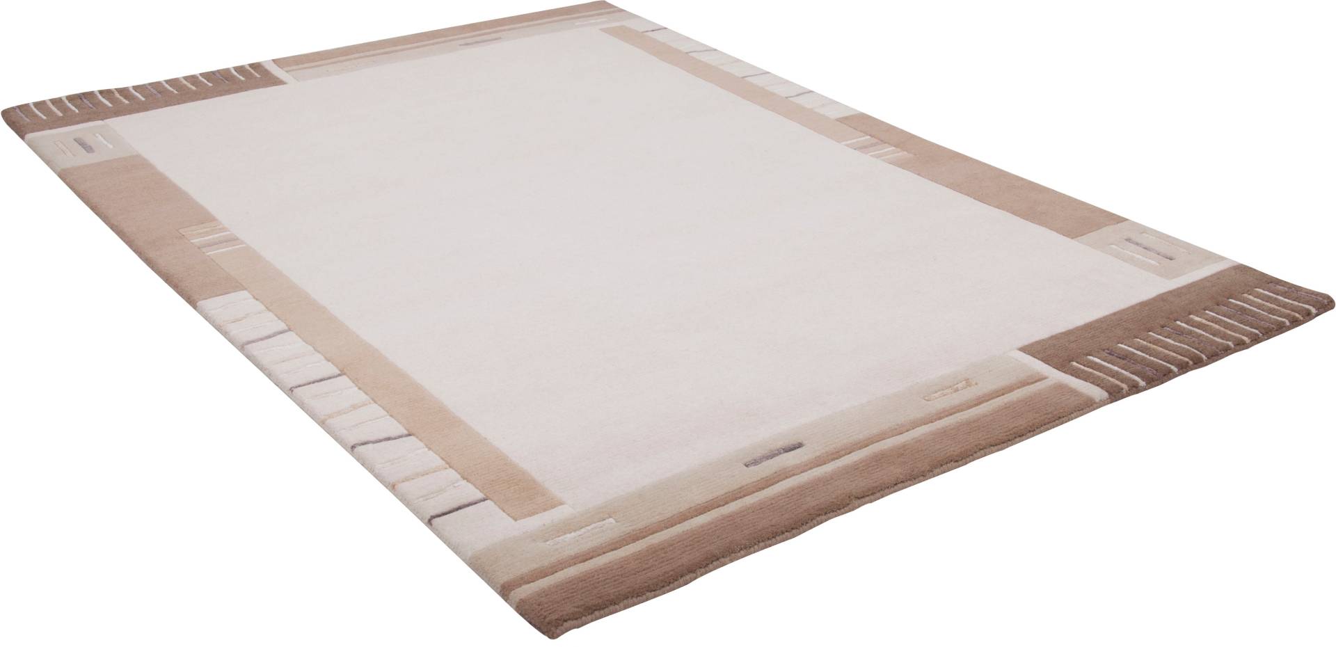 THEKO Wollteppich "Kailash 110" rechteckig 20 mm Höhe reine Wolle, handgeknüpft, mit Bordüre von Theko