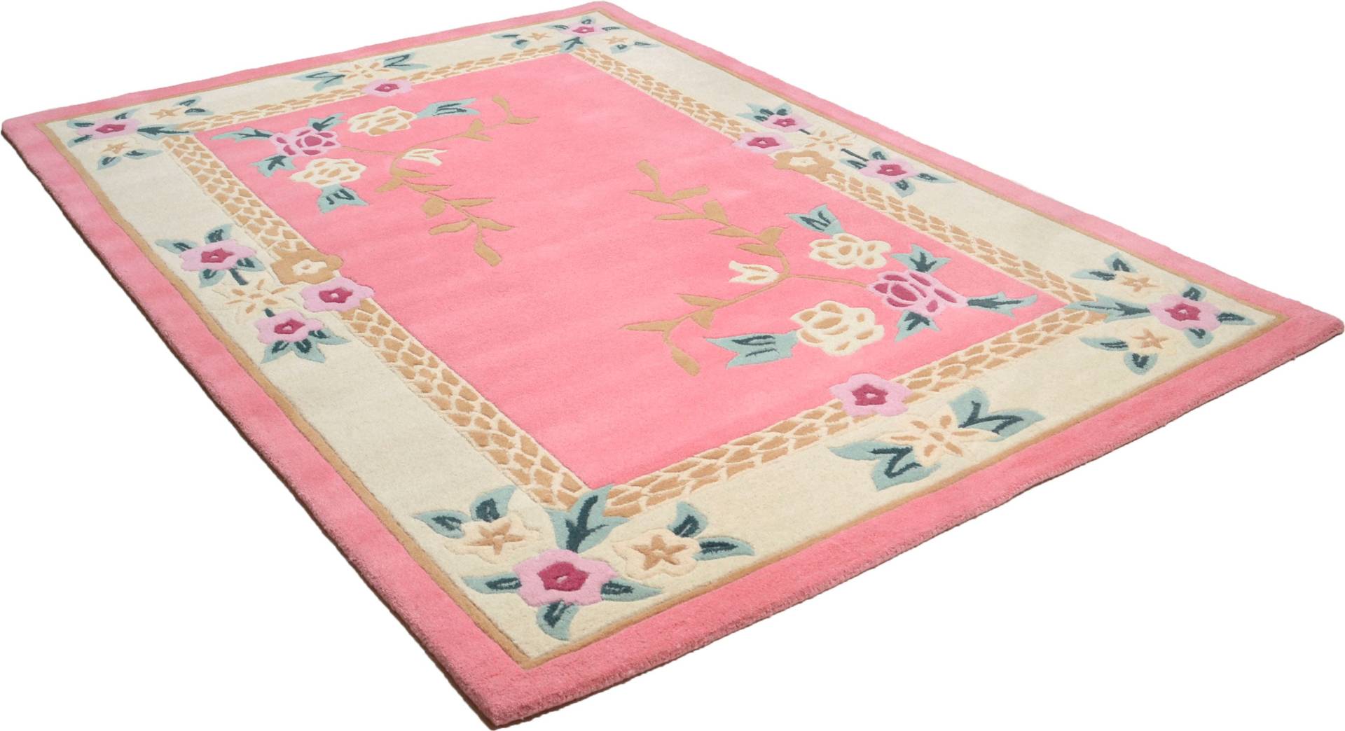 THEKO Wollteppich "Lifou" rechteckig 14 mm Höhe reine Wolle, handgewebt, mit Bordüre von Theko