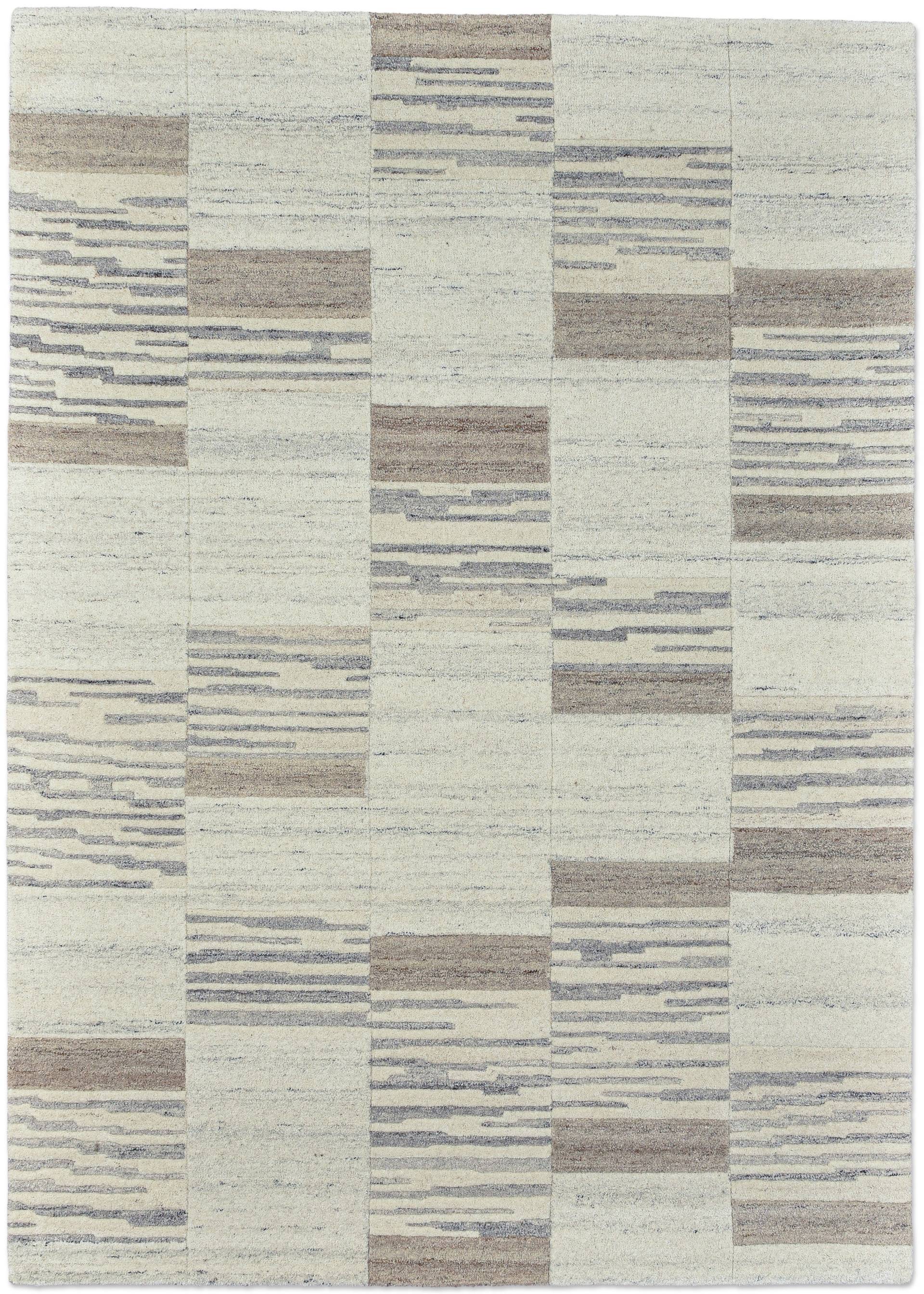 THEKO Wollteppich "Nakarta 5040" rechteckig 12 mm Höhe reine Wolle, handgeknüpft, ideal im Wohnzimmer & Schlafzimmer von Theko