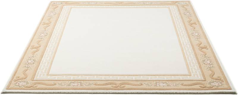 THEKO Wollteppich "Pelinia 7745" rechteckig 12 mm Höhe Kurzflor, Uni Farben, mit Bordüre, reine Wolle von Theko