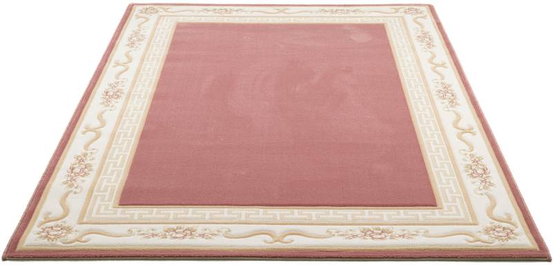 THEKO Wollteppich "Pelinia 7745" rechteckig 12 mm Höhe Kurzflor, Uni Farben, mit Bordüre, reine Wolle von Theko