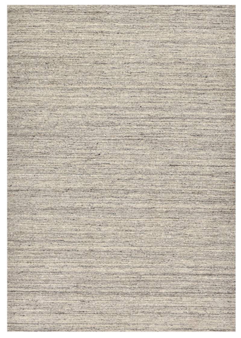 THEKO Wollteppich "Pure UNI" rechteckig 14 mm Höhe Handwebteppich, meliert, reine Wolle, handgewebt von Theko