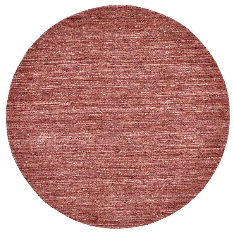 THEKO Wollteppich "Pure UNI" rund 14 mm Höhe Handwebteppich, meliert, reine Wolle, handgewebt von Theko