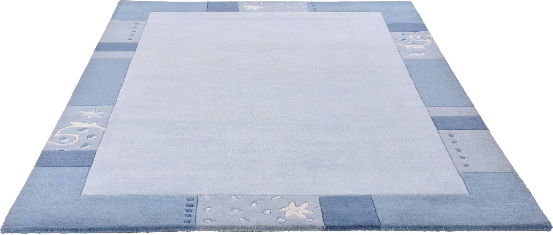 THEKO Wollteppich "Royal Ganges" rechteckig 13 mm Höhe 95% Wolle, mit Bordüre, ideal im Wohnzimmer & Schlafzimmer von Theko