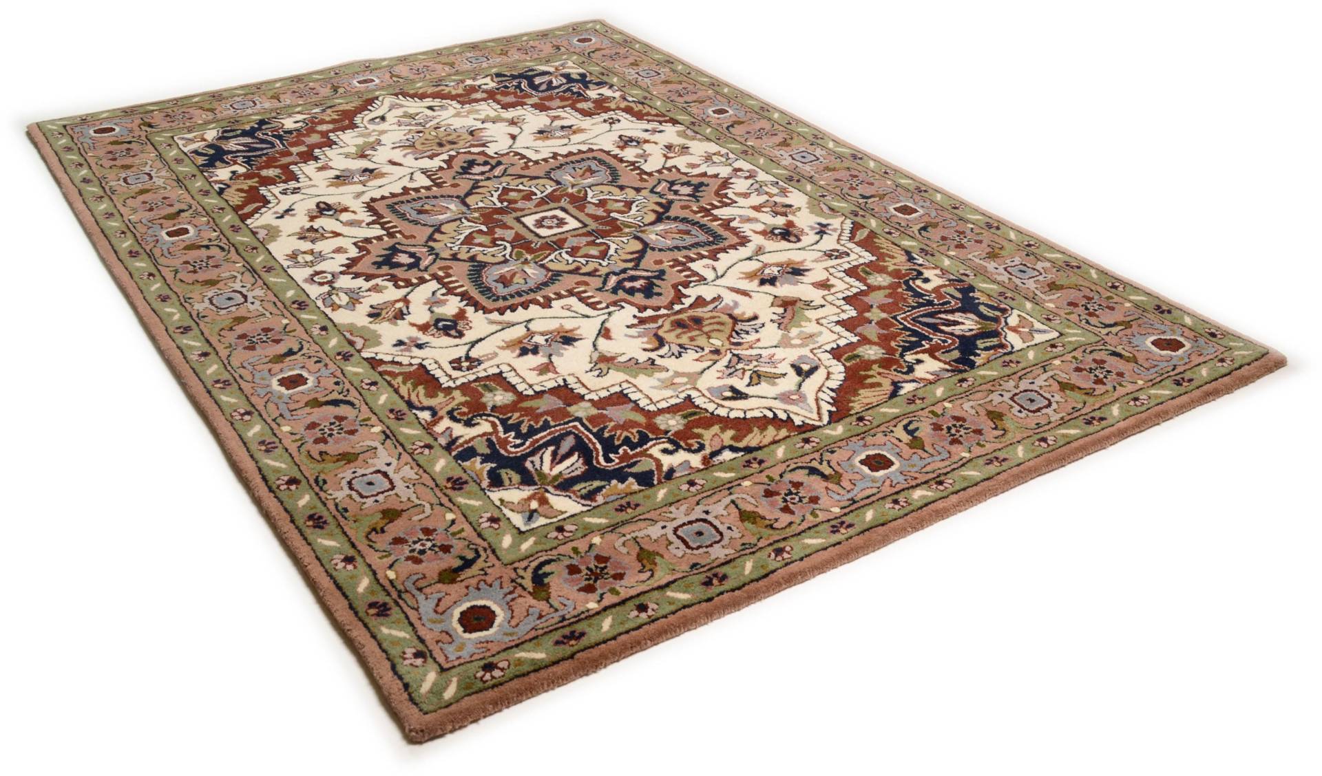 THEKO Wollteppich "Royal Heriz" rechteckig 14 mm Höhe reine Wolle, Orient-Optik, auch als Läufer, Wohnzimmer von Theko