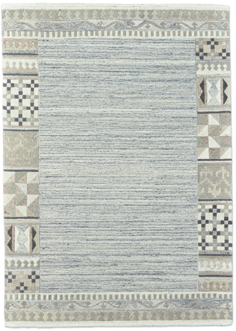 THEKO Wollteppich "Royal Natur 6030" rechteckig 14 mm Höhe reine Wolle, handgetuftet, mit Bordüre von Theko