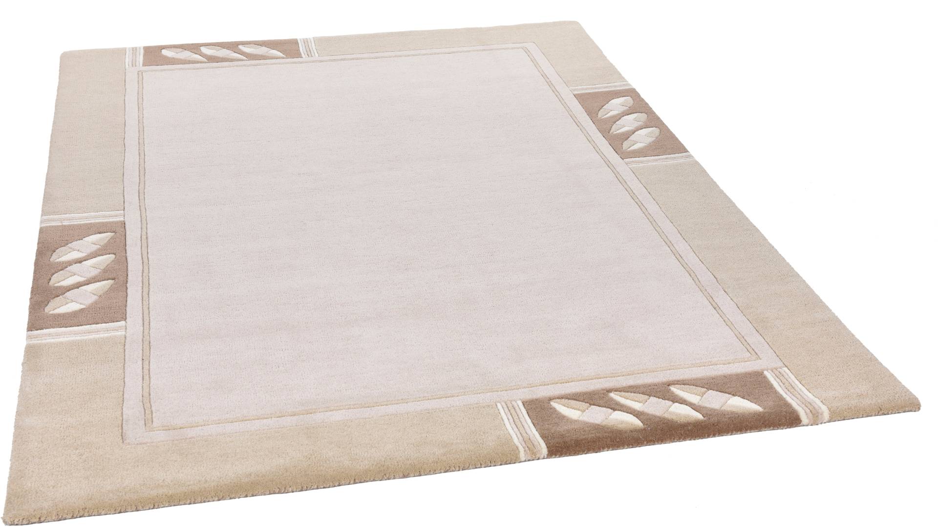 THEKO Wollteppich "Royal Nepali 3029" rechteckig 15 mm Höhe reine Wolle, handgetuftet, modernes Design, mit Bodüre von Theko