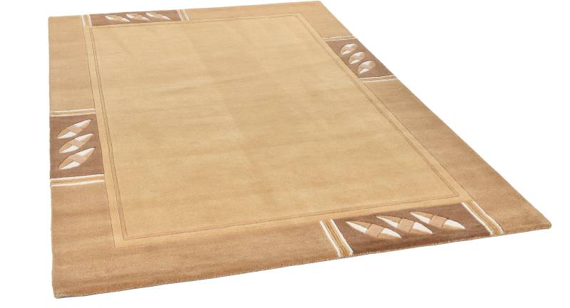 THEKO Wollteppich "Royal Nepali 3029" rechteckig 15 mm Höhe reine Wolle, handgetuftet, modernes Design, mit Bodüre von Theko