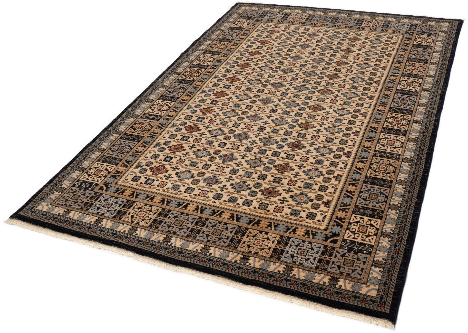 THEKO Wollteppich "Saharna 6428" rechteckig 10 mm Höhe reine Wolle, Orient-Optik, mit Fransen von Theko