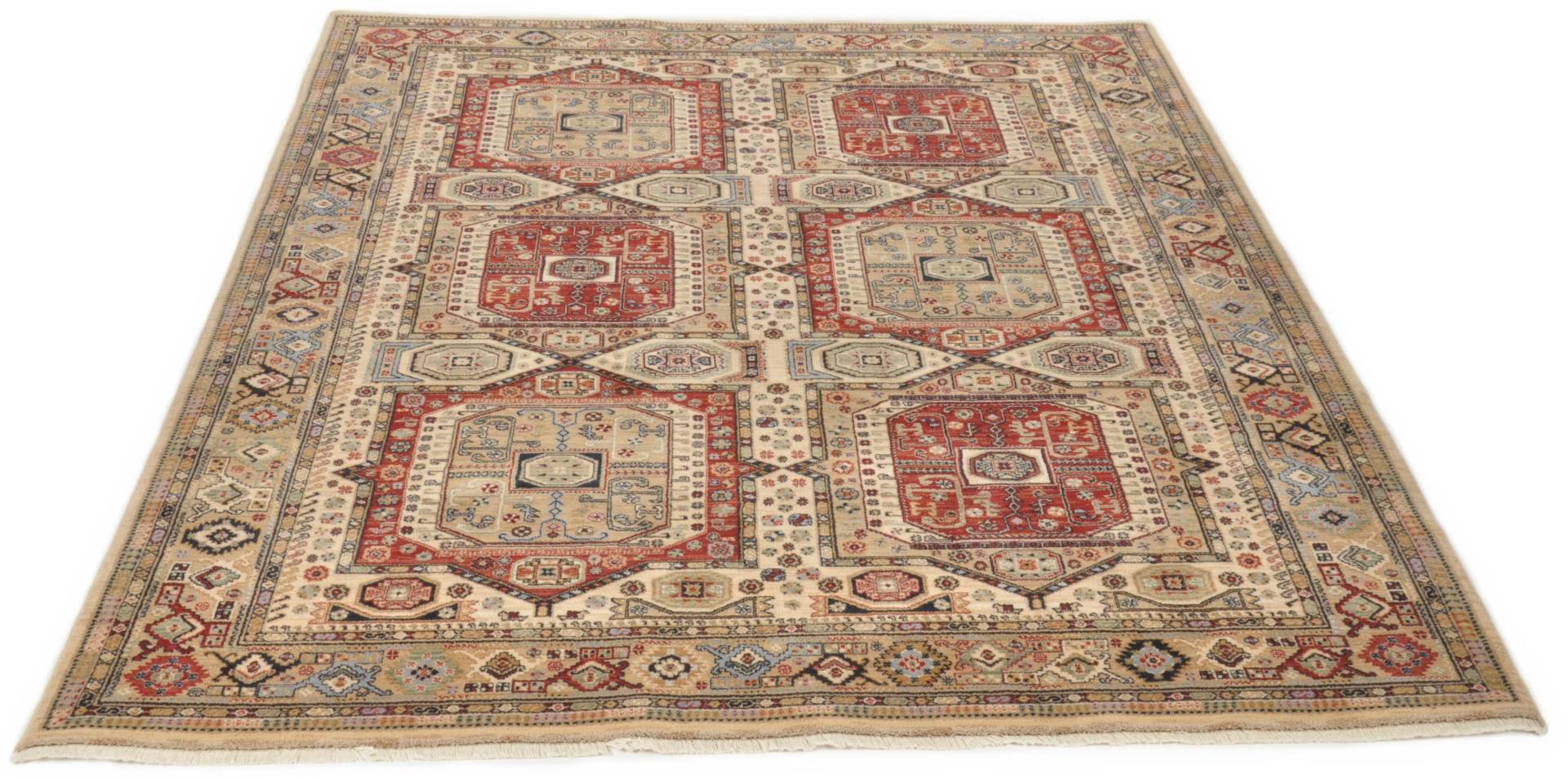 THEKO Wollteppich "Saharna 7275" rechteckig 10 mm Höhe reine Wolle, Orient-Optik, mit Fransen von Theko