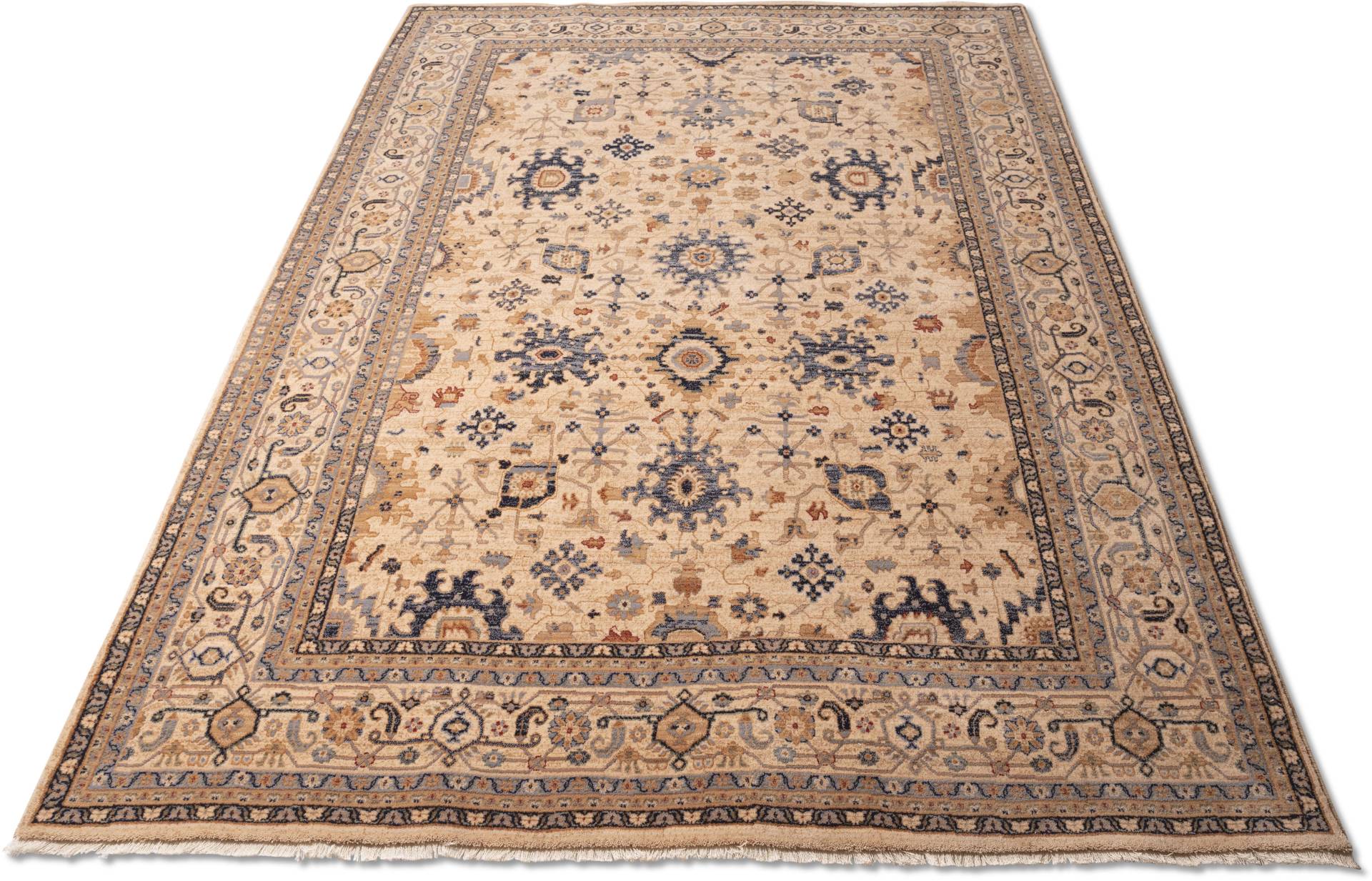 THEKO Wollteppich "Saharna 7521" rechteckig 12 mm Höhe reine Wolle, Orient-Optik, mit Fransen von Theko